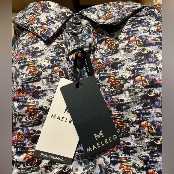 Nwt Golf Polo Shirts Short Sleeve Striped Performance Moisture Wicking Dry Fit - Picture 6 of 6